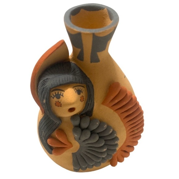 Native American Corn Jemez Pottery Vase Signed J. R. Gachupin - Picture 1 of 8